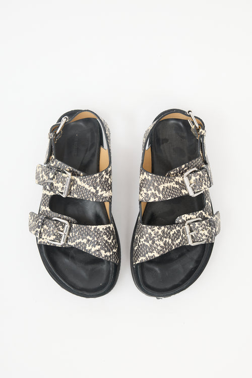Isabel Marant Embossed Leather Ophie Sandal