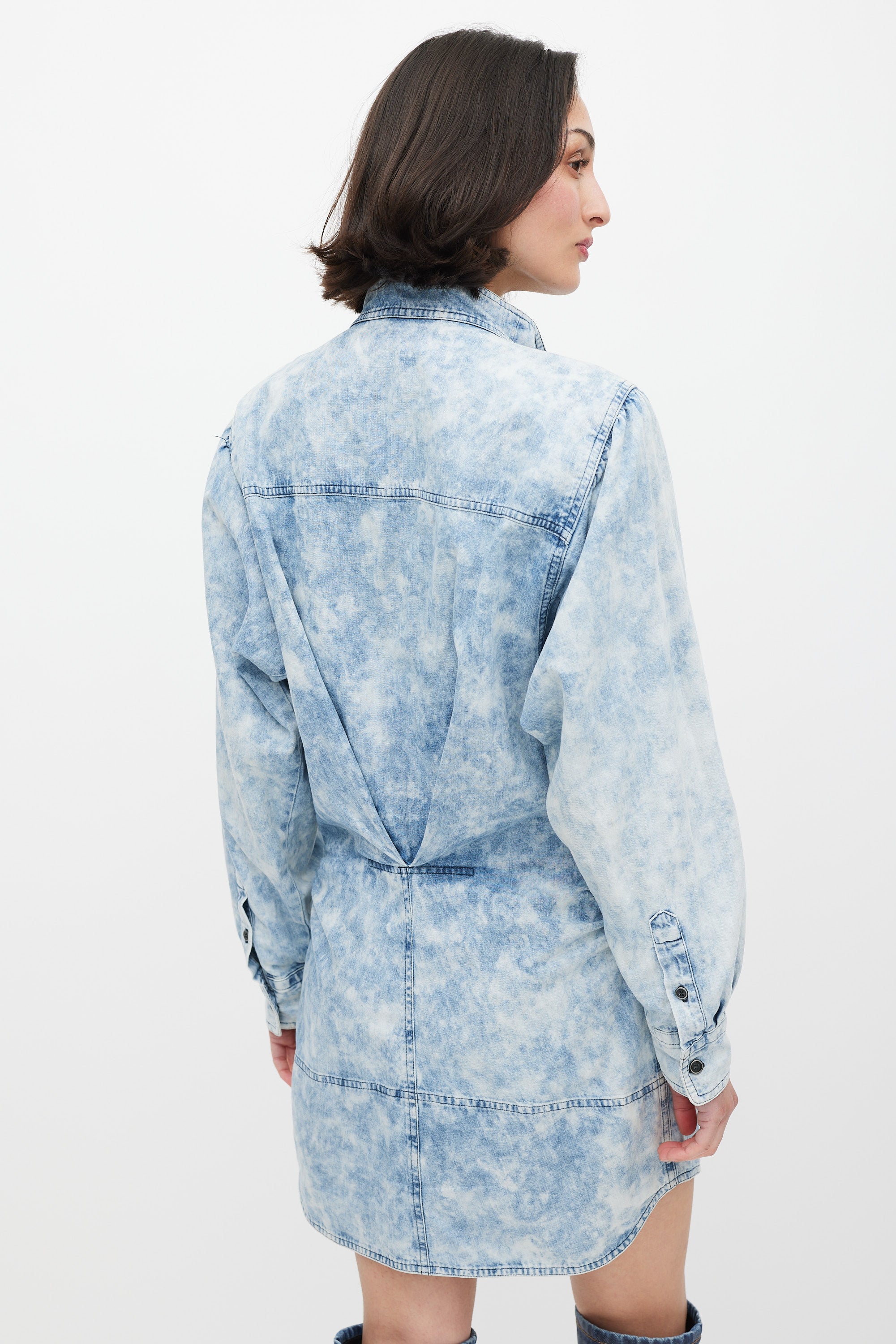 isabel marant etoile denim dress Isabel Marant Etoile womens blue denim Inaroa dress fits M-L