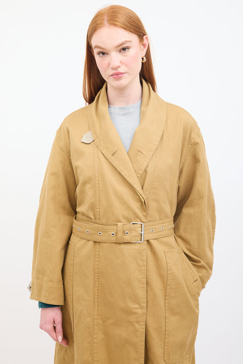 Isabel Marant Étoile Beige Canvas Peter Long Coat