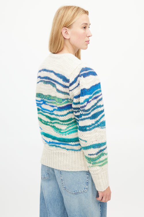 Isabel Marant Étoile Beige & Blue Loose Knit Sweater