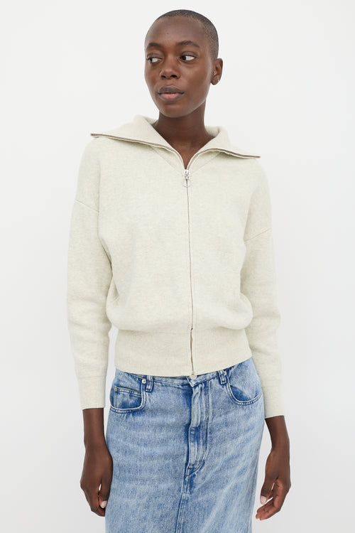 Isabel Marant Étoile Beige Cotton & Wool Zip Cardigan