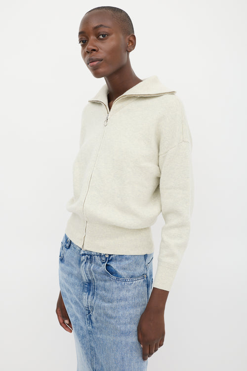 Isabel Marant Étoile Beige Cotton & Wool Zip Cardigan