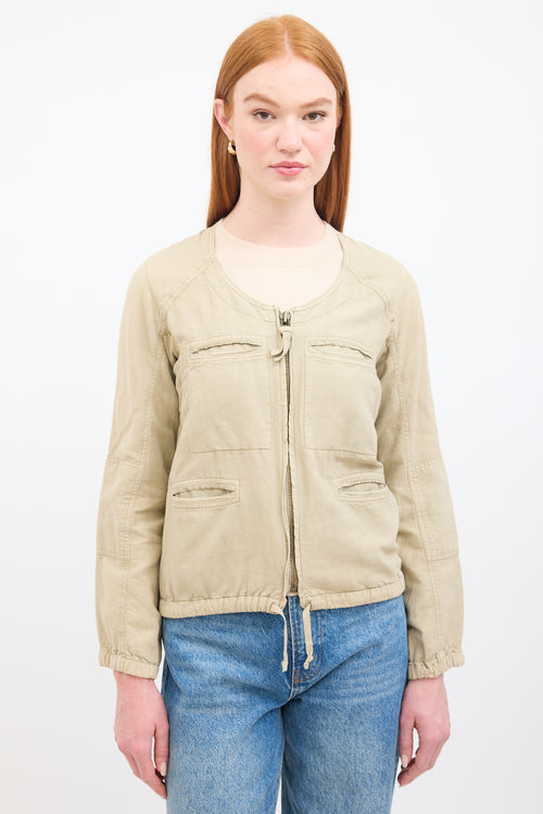 Isabel Marant Étoile Beige Linen Utility Zip Jacket