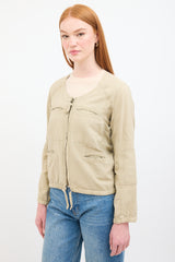 Isabel Marant Étoile Beige Linen Utility Zip Jacket