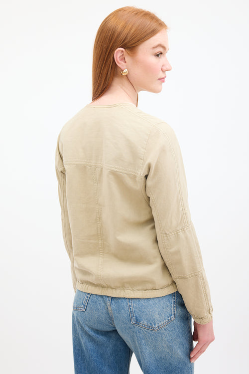 Isabel Marant Étoile Beige Linen Utility Zip Jacket