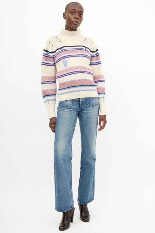 Isabel Marant Étoile Beige & Multi Wool Georgie Sweater