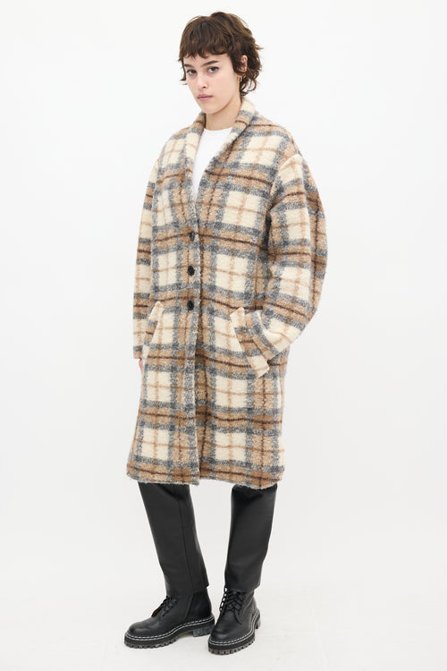 Isabel Marant Étoile Beige & Multi Wool Plaid Gabriel Coat