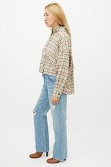 Isabel Marant Étoile Green & Pink Plaid Shirt