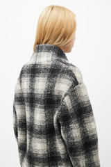 Isabel Marant Étoile Black & White Plaid Wool Coat