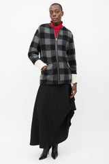 Isabel Marant Étoile Black & Grey Plaid Wool Light Jacket