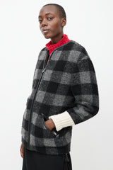 Isabel Marant Étoile Black & Grey Plaid Wool Light Jacket