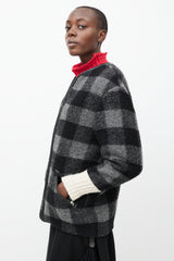 Isabel Marant Étoile Black & Grey Plaid Wool Light Jacket
