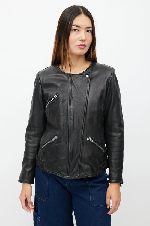 Isabel Marant Étoile Black Leather Padded Jacket