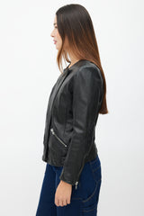 Isabel Marant Étoile Black Leather Padded Jacket