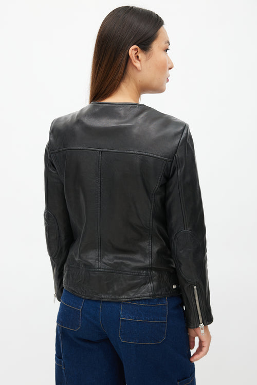 Isabel Marant Étoile Black Leather Padded Jacket