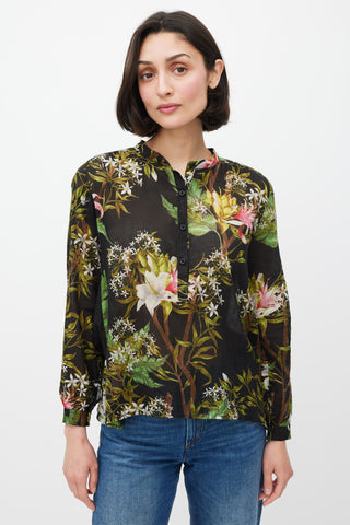 Isabel Marant Étoile Black & Multicolour Floral Top