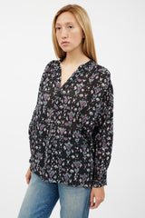 Isabel Marant Étoile Black & Purple Pattern Top