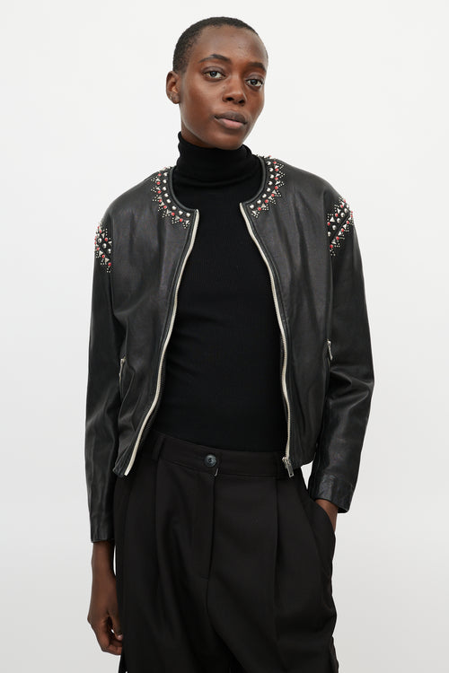 Isabel Marant Étoile Black Studded Leather Jacket
