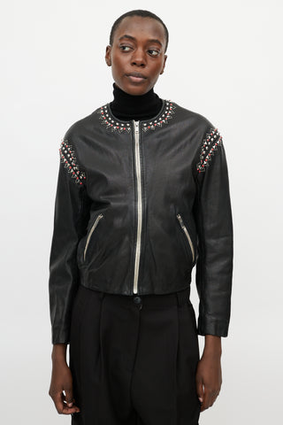 Isabel Marant Étoile Black Studded Leather Jacket