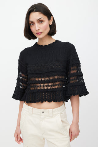 Isabel Marant Étoile Black Tiered Cut Out Knit Sweater