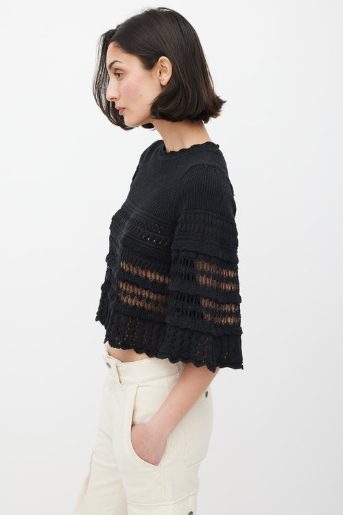 Isabel Marant Étoile Black Tiered Cut Out Knit Sweater
