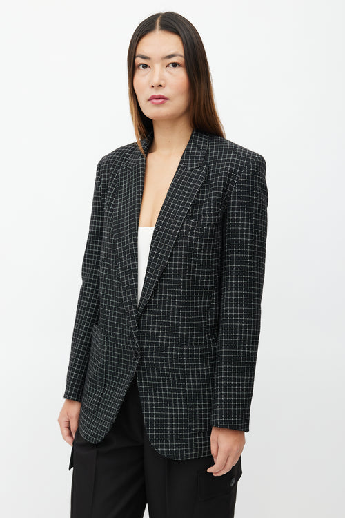 Isabel Marant Black & White Check Oversized Blazer