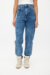 Isabel Marant Étoile Blue Acid Wash Tapered Denim Jeans