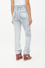 Isabel Marant Étoile Blue Pleated Slim Denim Jeans