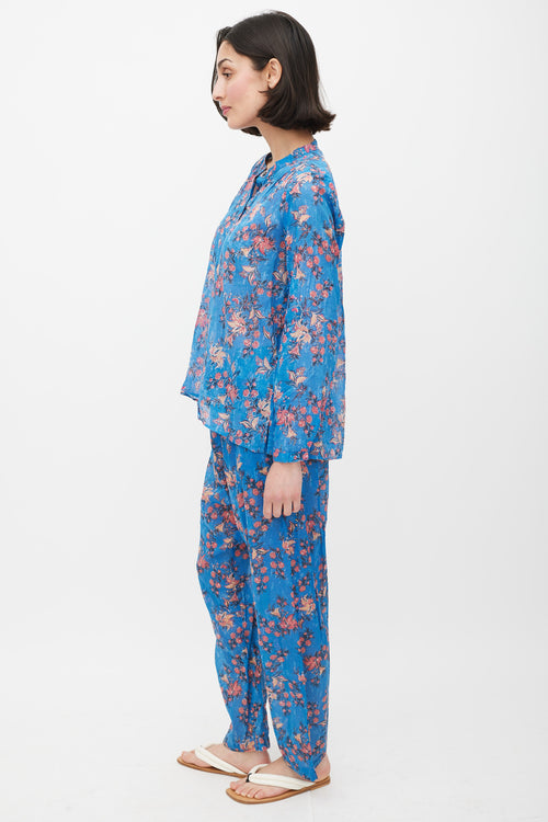 Isabel Marant Étoile Blue & Red Floral Co-Ord Set