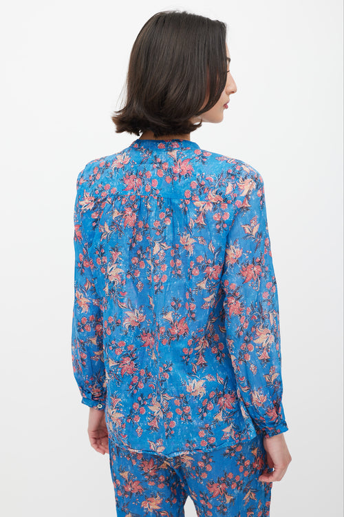 Isabel Marant Étoile Blue & Red Floral Co-Ord Set