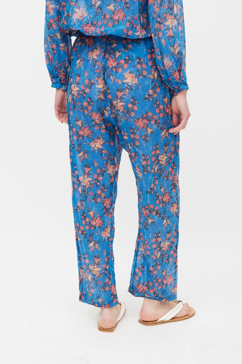 Isabel Marant Étoile Blue & Red Floral Co-Ord Set