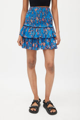 Isabel Marant Étoile Blue & Red Floral Mini Skirt