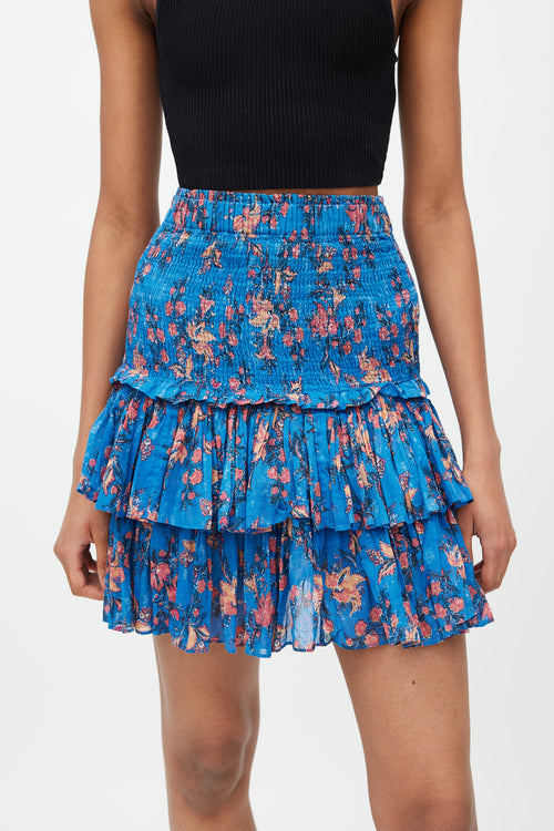 Isabel Marant Étoile Blue & Red Floral Mini Skirt