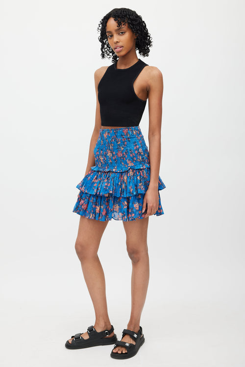 Isabel Marant Étoile Blue & Red Floral Mini Skirt