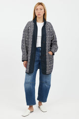 Isabel Marant Étoile Blue & White Gemotric Print Jacket