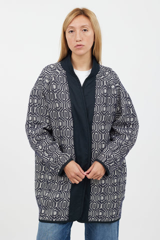 Isabel Marant Étoile Blue & White Gemotric Print Jacket
