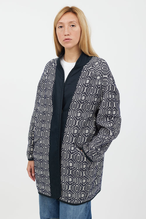 Isabel Marant Étoile Blue & White Gemotric Print Jacket