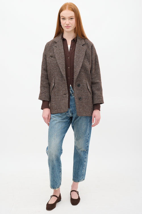 Isabel Marant Étoile Brown & Cream Wool Blazer