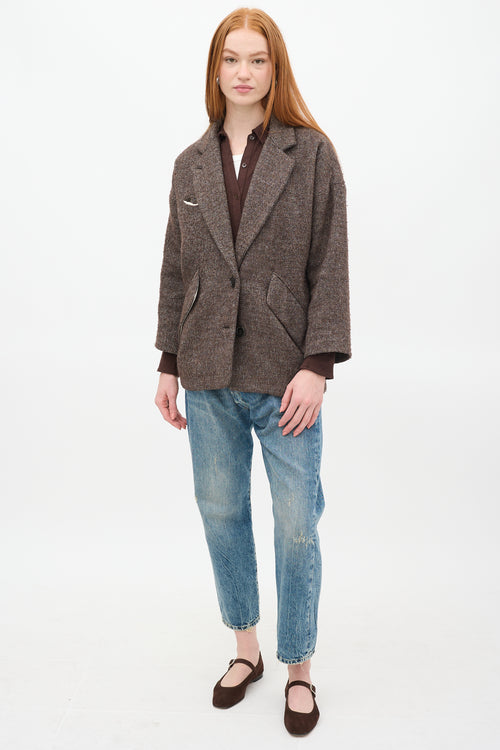 Isabel Marant Étoile Brown & Cream Wool Blazer