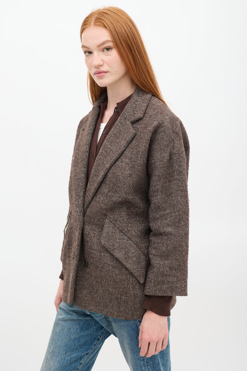 Isabel Marant Étoile Brown & Cream Wool Blazer