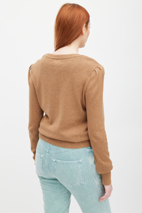 Isabel Marant Étoile Brown Pleated Shoulder Sweater