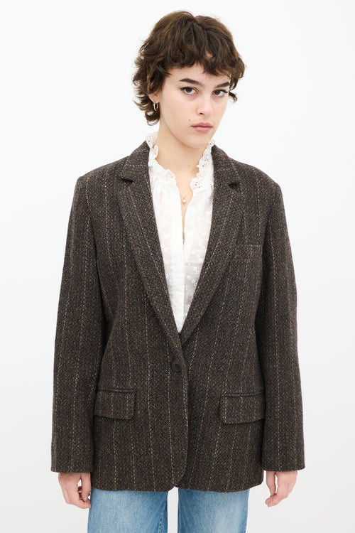 Isabel Marant Etoile Brown Speckled Wool Blazer