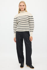 Isabel Marant Étoile Cream & Black Wool Striped Sweater