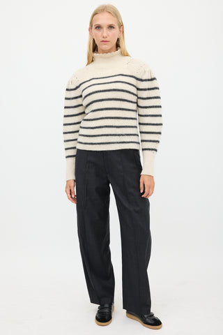 Isabel Marant Étoile Cream & Black Wool Striped Sweater