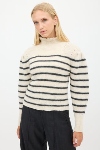 Isabel Marant Étoile Cream & Black Wool Striped Sweater