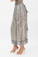 Isabel Marant Étoile Cream Blue & Red Printed Wrap Skirt