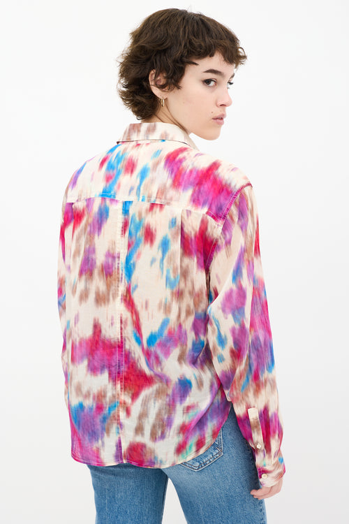 Cream & Multicolour Tie Dye Shirt