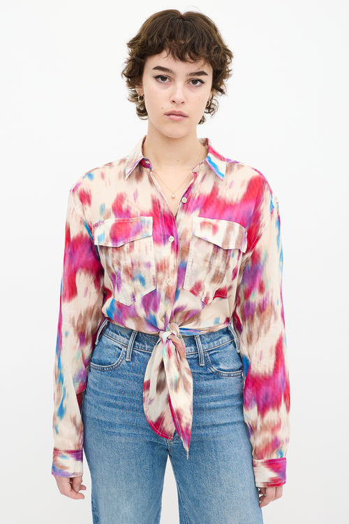 Cream & Multicolour Tie Dye Shirt