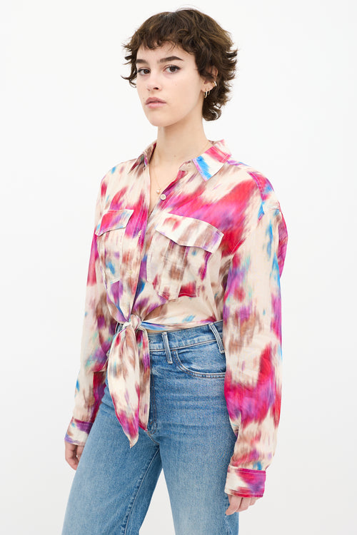 Cream & Multicolour Tie Dye Shirt