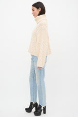 Isabel Marant Étoile Cream Wool Cable Knit Ingrid Sweater